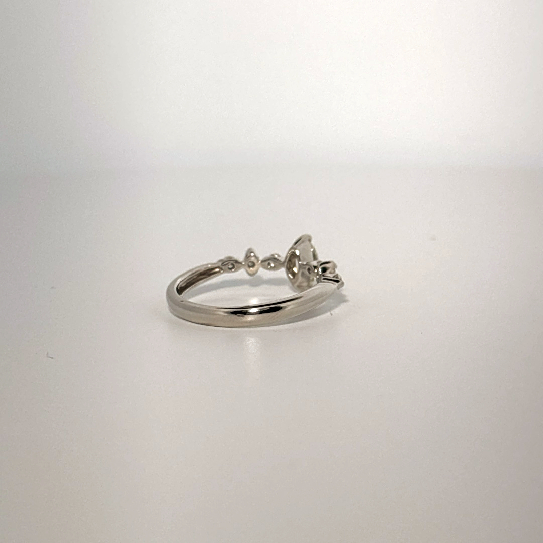 Natural Diamonds (0.43 CTW) Center Marquise (0.28 CT), Size 6, Platinum 900