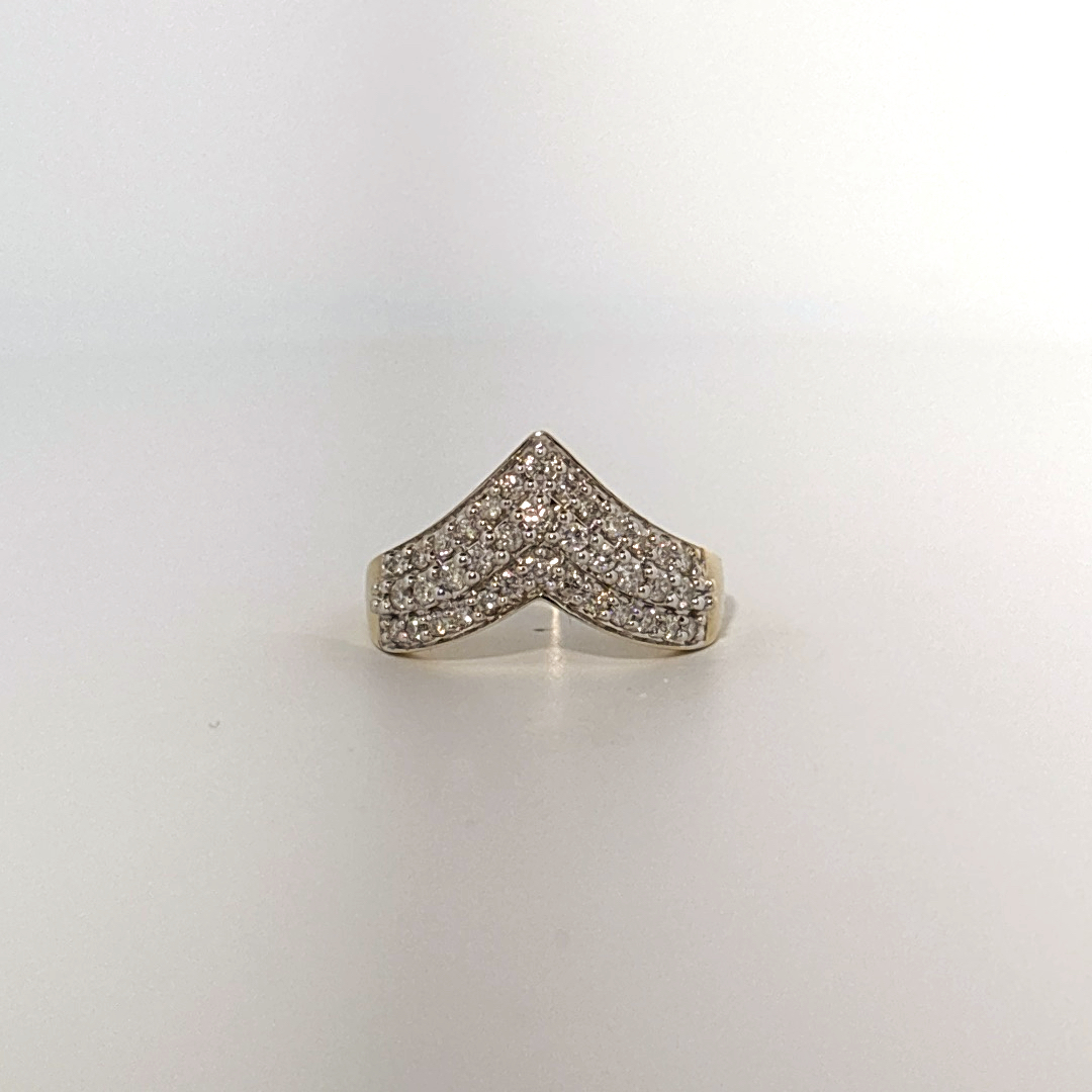 Natural Diamonds (0.50 CTW) Designer Band, Size 7, 14K Yellow Gold