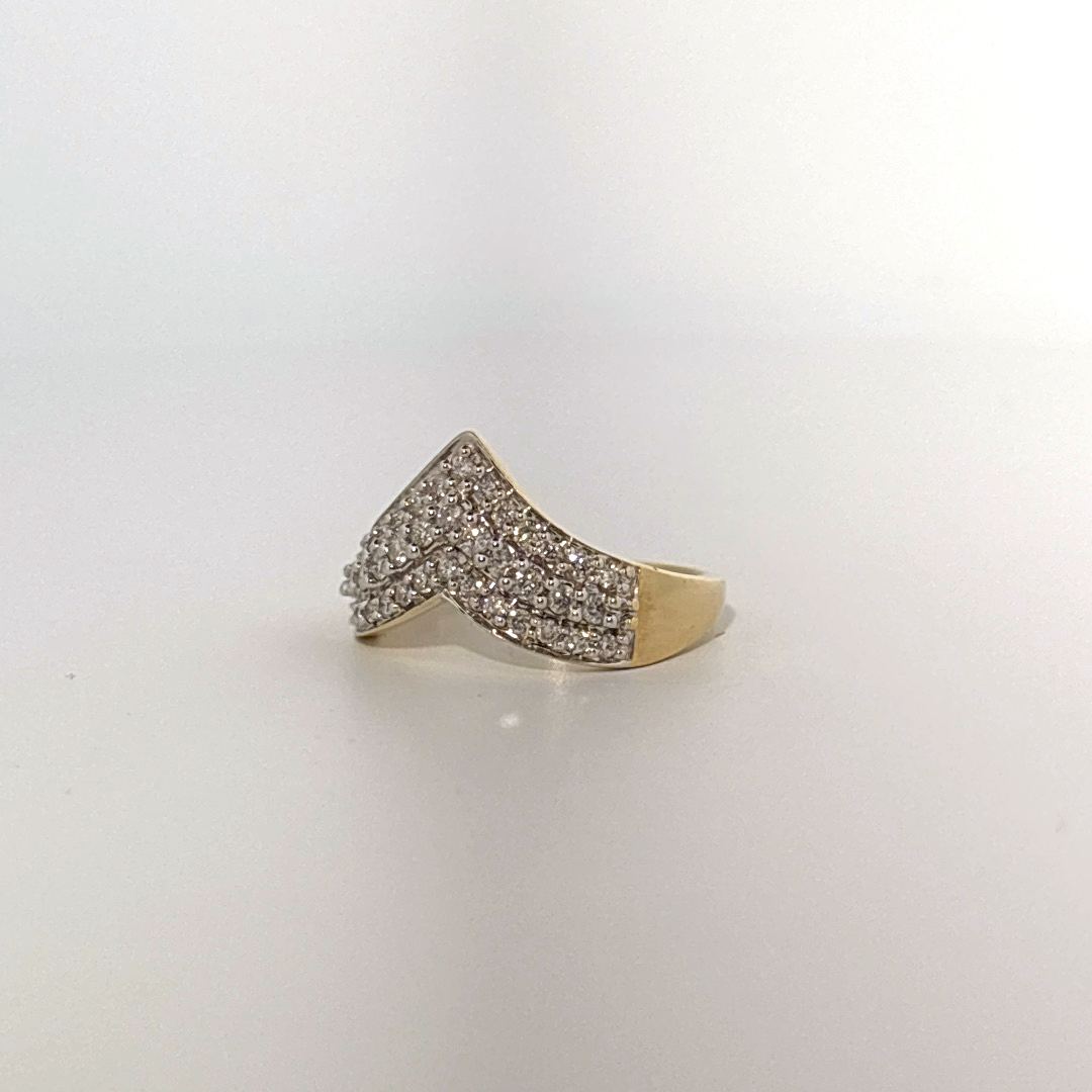 Natural Diamonds (0.50 CTW) Designer Band, Size 7, 14K Yellow Gold