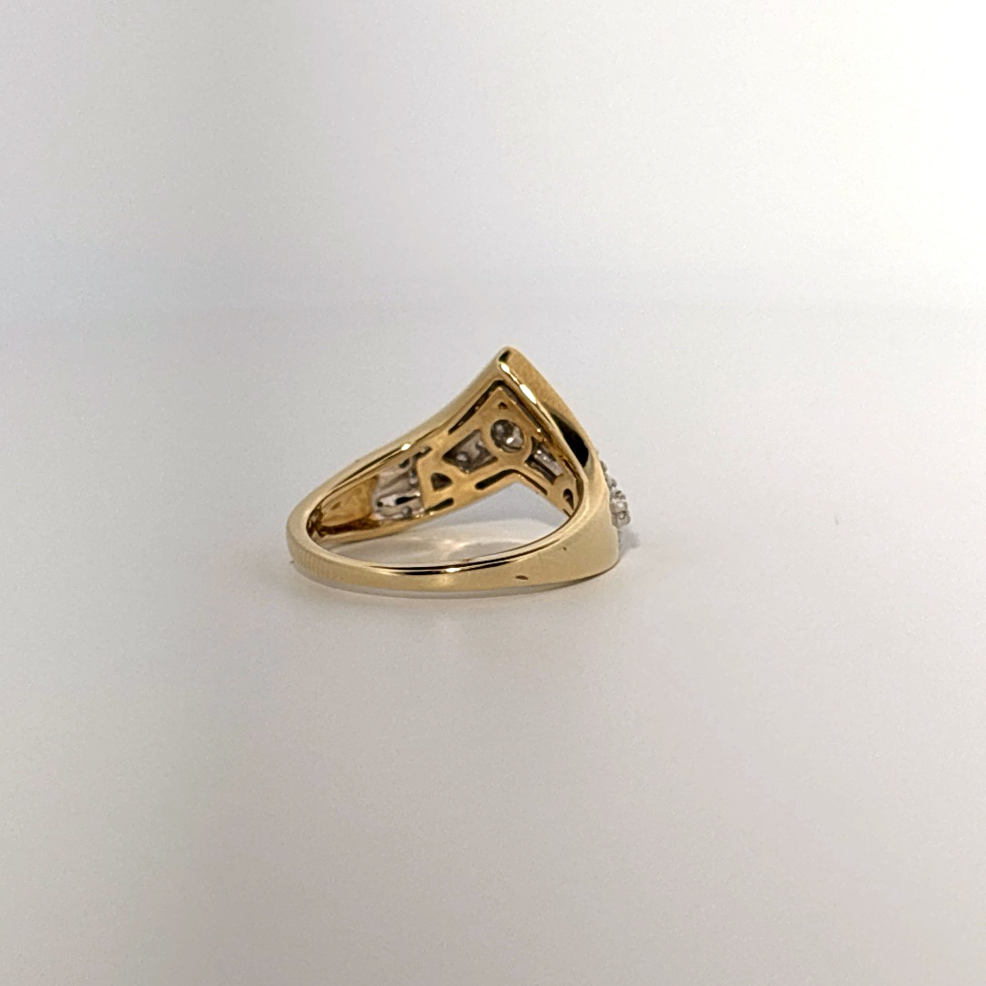 Natural Diamonds (0.50 CTW) Designer Band, Size 7, 14K Yellow Gold