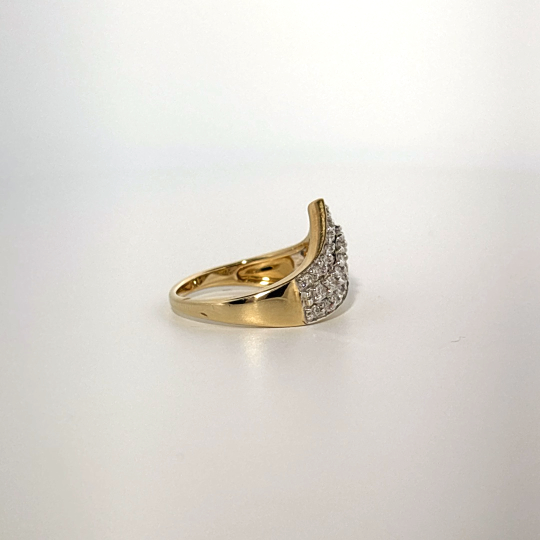 Natural Diamonds (0.50 CTW) Designer Band, Size 7, 14K Yellow Gold