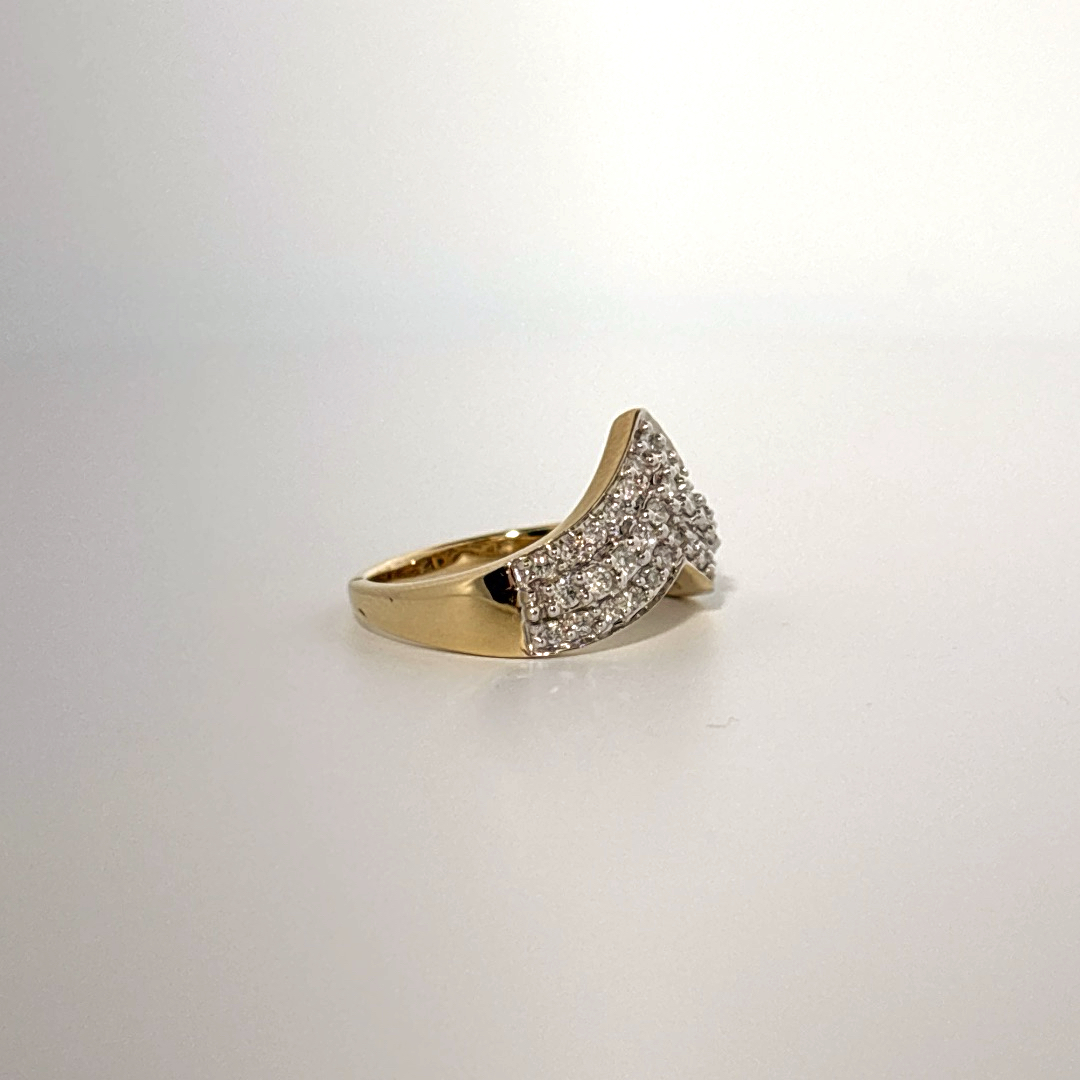 Natural Diamonds (0.50 CTW) Designer Band, Size 7, 14K Yellow Gold