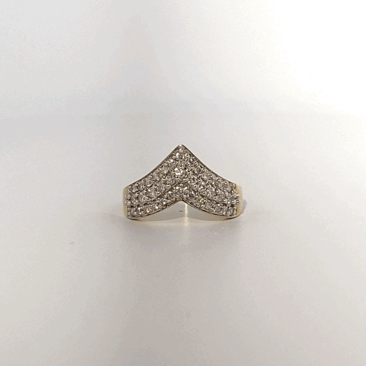 Natural Diamonds (0.50 CTW) Designer Band, Size 7, 14K Yellow Gold