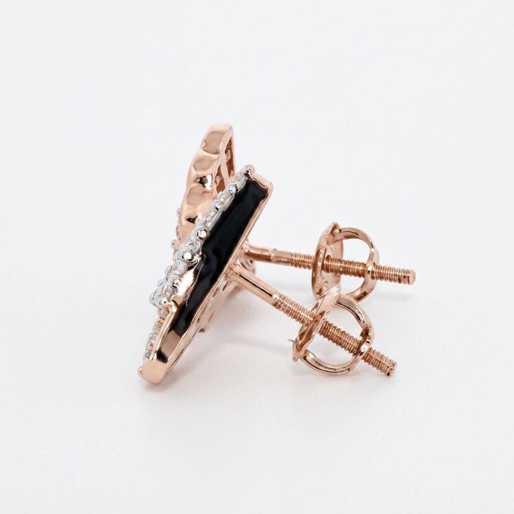 Flower Earring Studs, Natural Diamonds (0.50CTW), 10K Rose Gold