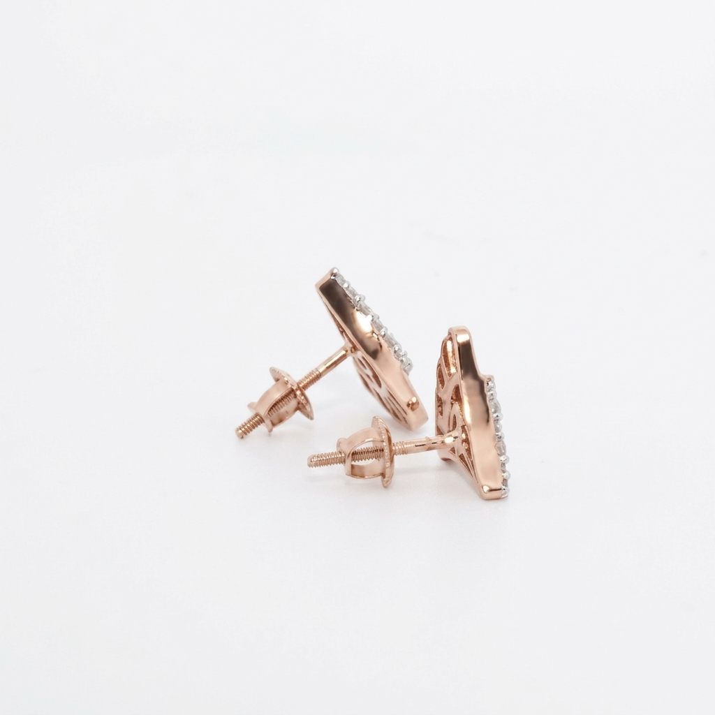 Flower Earring Studs, Natural Diamonds (0.50CTW), 10K Rose Gold