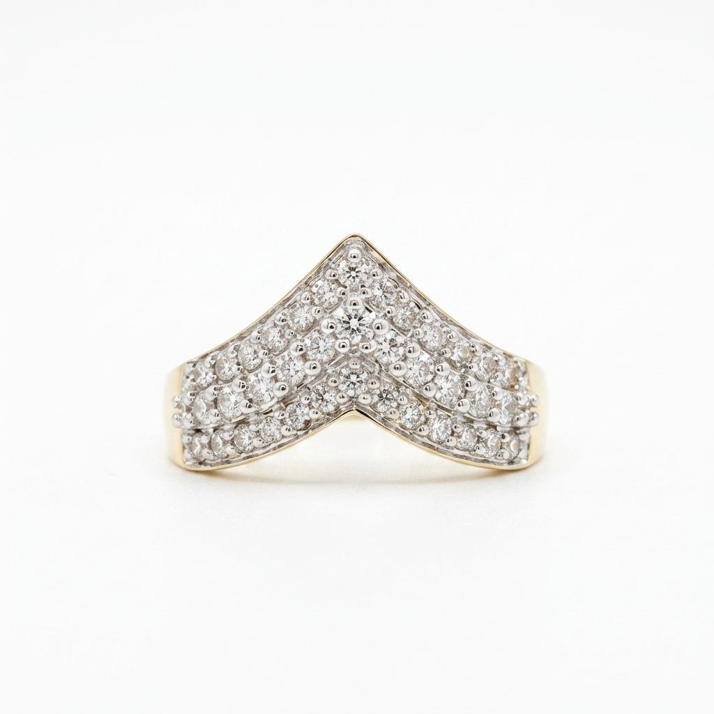Natural Diamonds (0.50 CTW) Designer Band, Size 7, 14K Yellow Gold