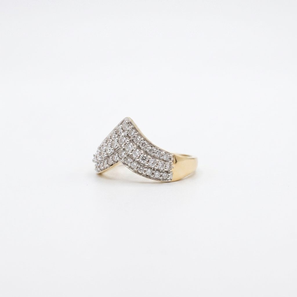 Natural Diamonds (0.50 CTW) Designer Band, Size 7, 14K Yellow Gold