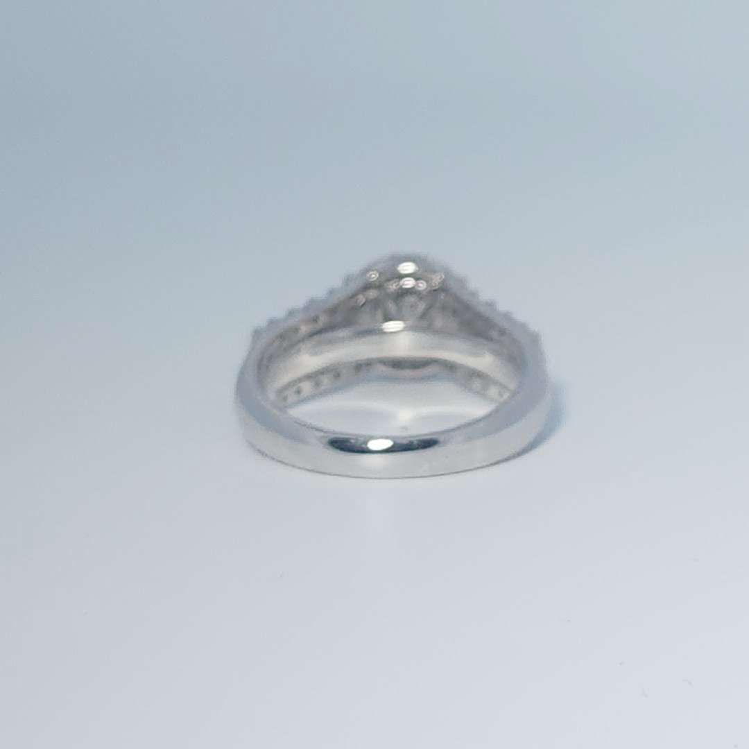 Diamonds Head, Cluster Solitaire Ring, Natural Diamonds(0.90 CTW) GH/SI1