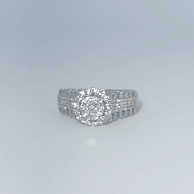Diamonds Head, Cluster Solitaire Ring, Natural Diamonds(0.90 CTW) GH/SI1