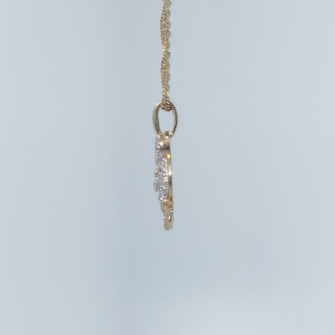 Owl Fashion Gift Pendent, Natural Diamonds(1/6 CTW), 10K Yellow Gold