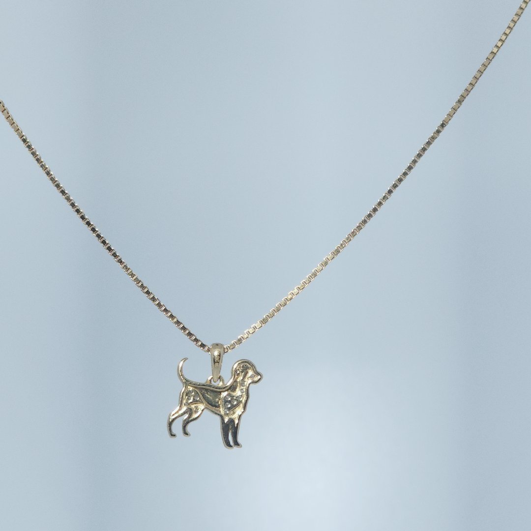 Dog Fashion Gift Pendant, Natural Diamonds(1/20 CTW), 10K Yellow Gold