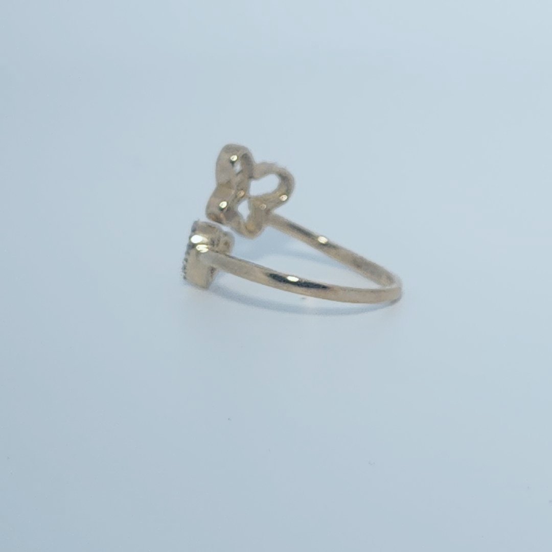 Fashion Butterfly and Heart Bypass style Ring , Natural Diamonds(1/10 CTW)