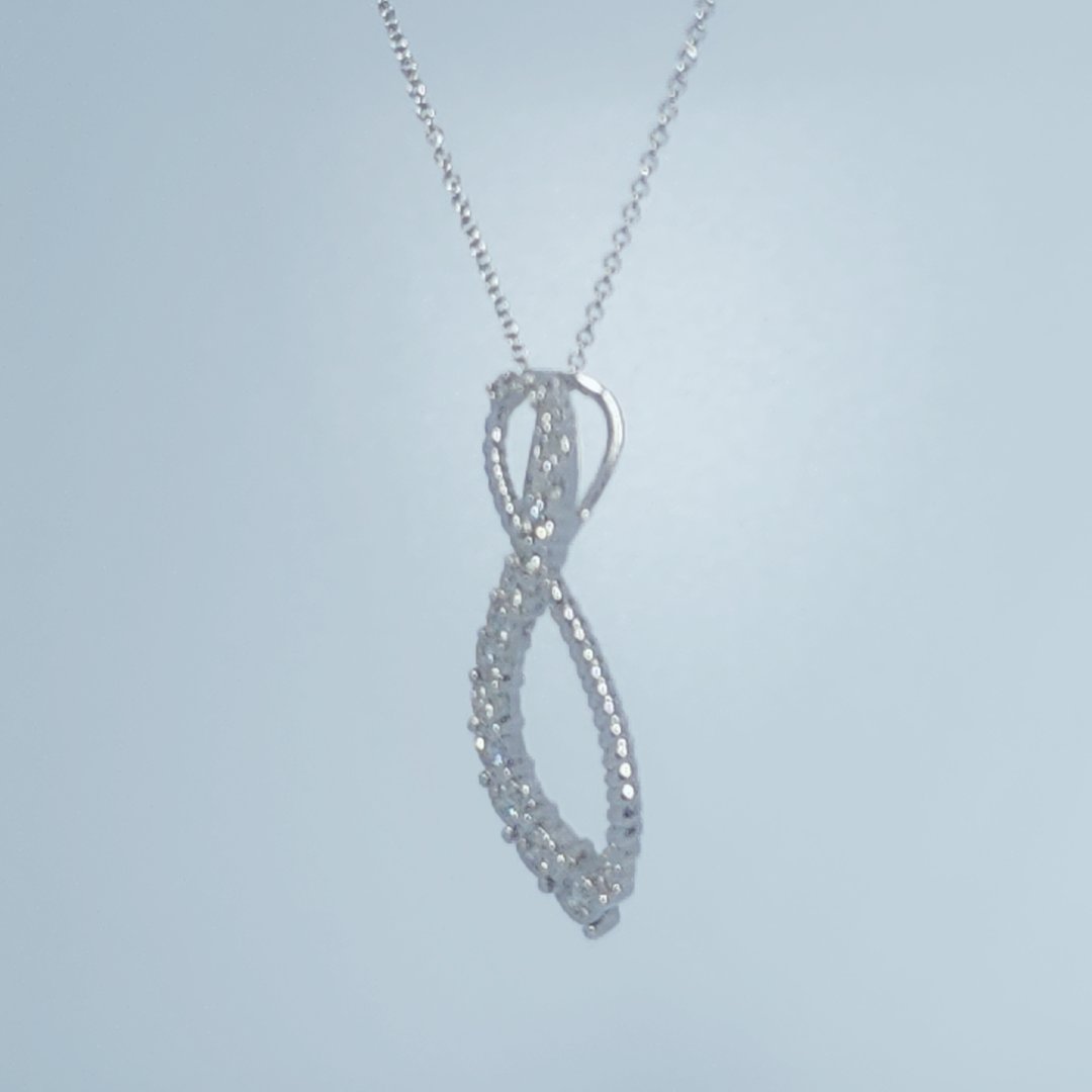 Infinity Pendant Chain, Natural Diamonds (0.33CTW), 14K White Gold