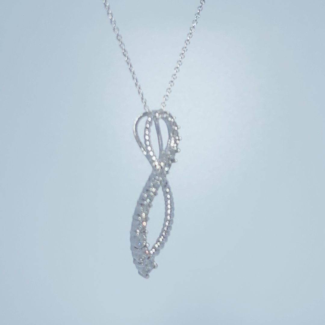 Infinity Pendant Chain, Natural Diamonds (0.33CTW), 14K White Gold