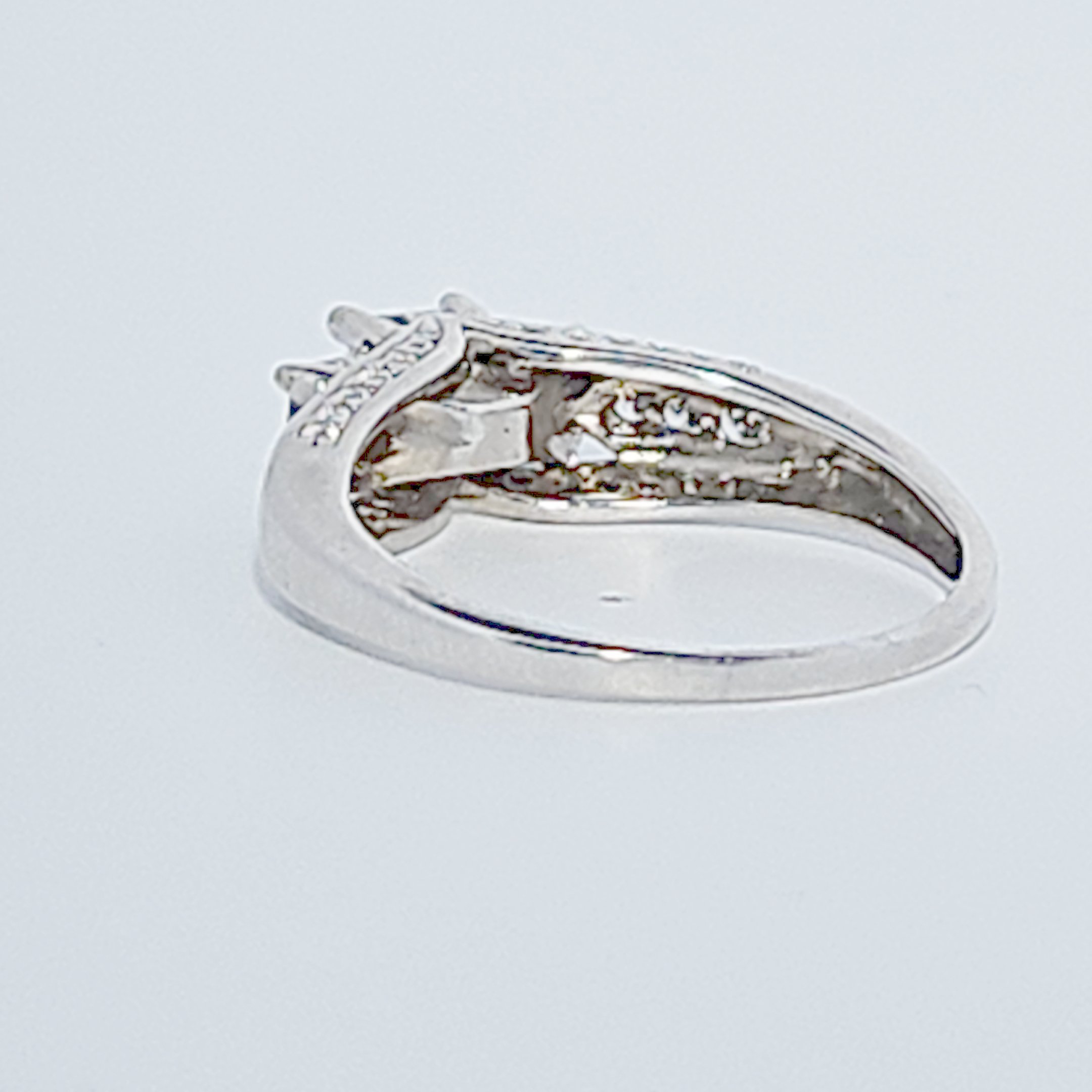 Princess cut Ring , Natural Diamonds (1.00CTW) G/I1, 14K White Gold, Size 7