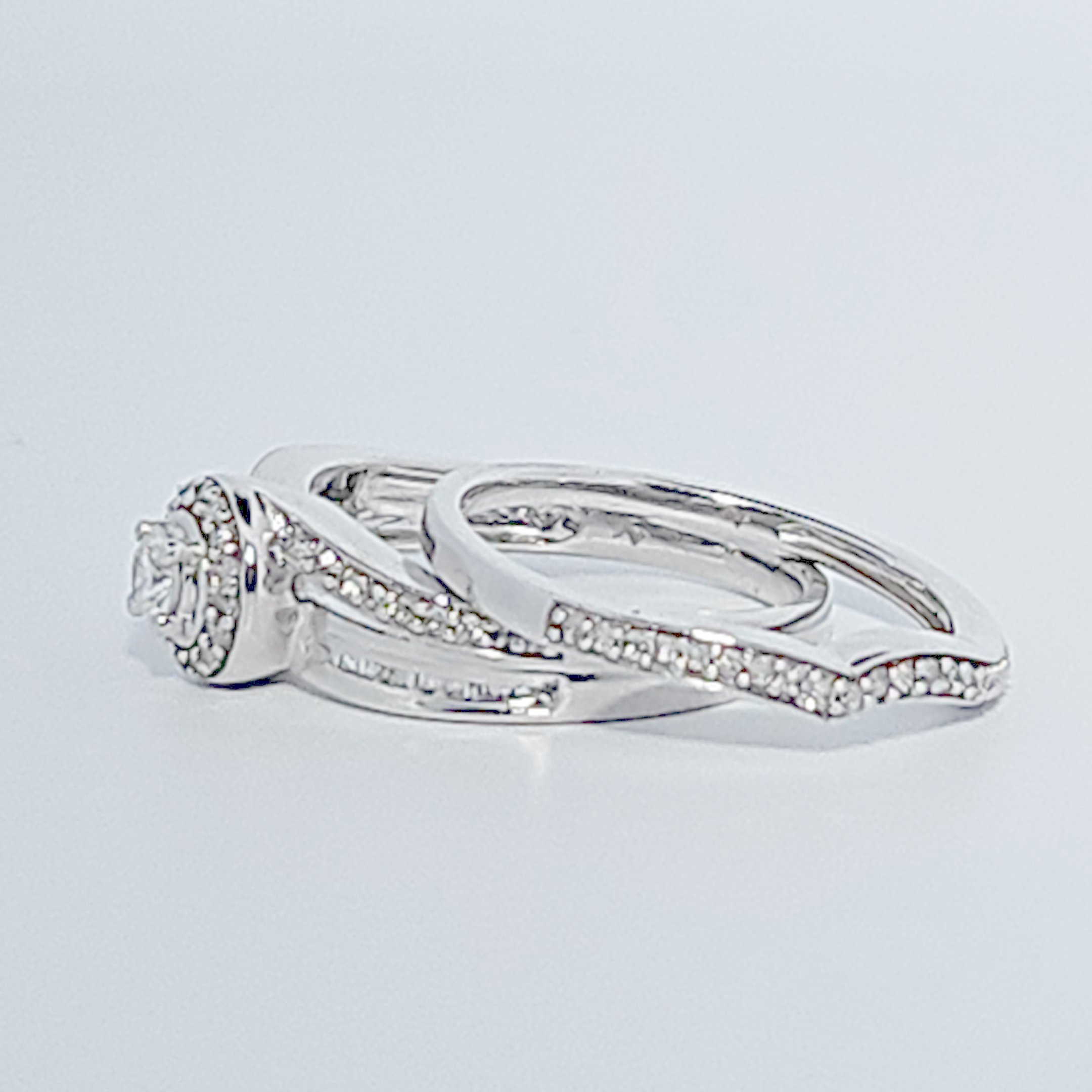 Ladies Wedding Ring with Band, Natural Diamonds (0.50CTW) G/I1, 14K White Gold, Size 7