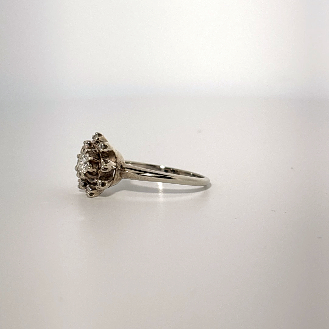 0.35CTW Natural Diamonds with Center 0.20CT,  14K White Gold