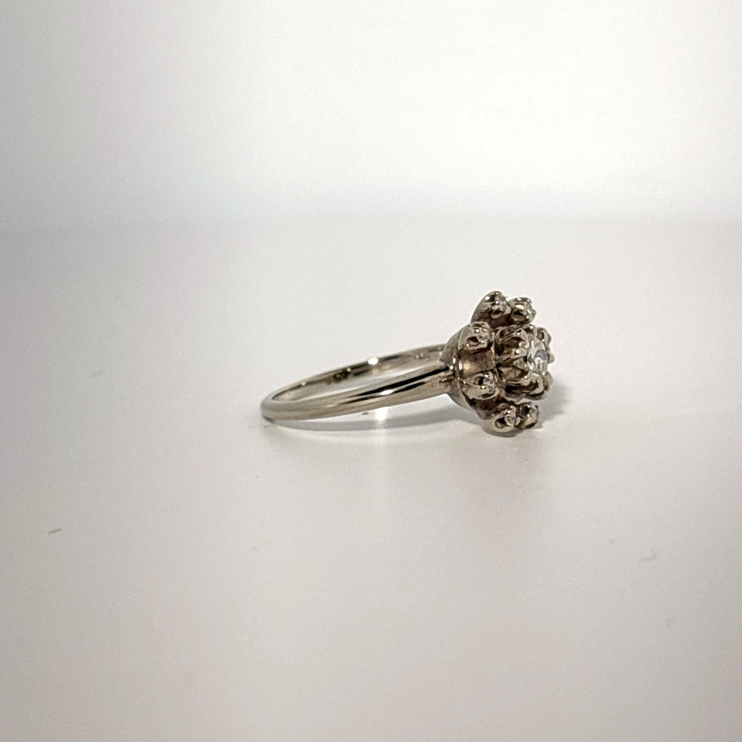 0.35CTW Natural Diamonds with Center 0.20CT,  14K White Gold