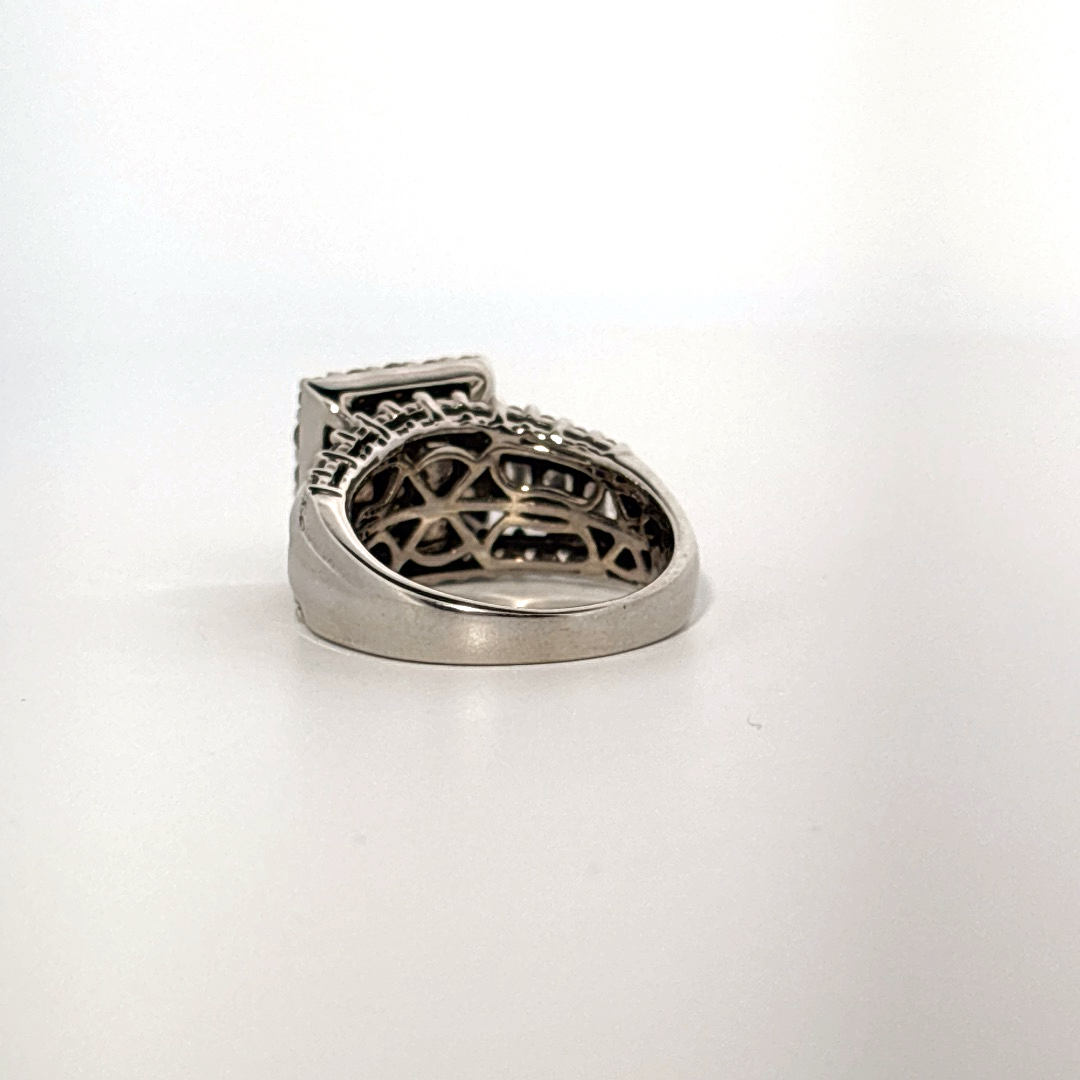 14K White Gold with Natural Diamonds 2.15CTW, Center 1.0 CTW, G/H SI1/I1